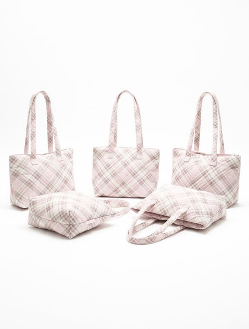 plaid mini tote