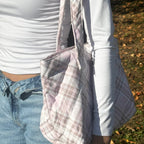 plaid mini tote