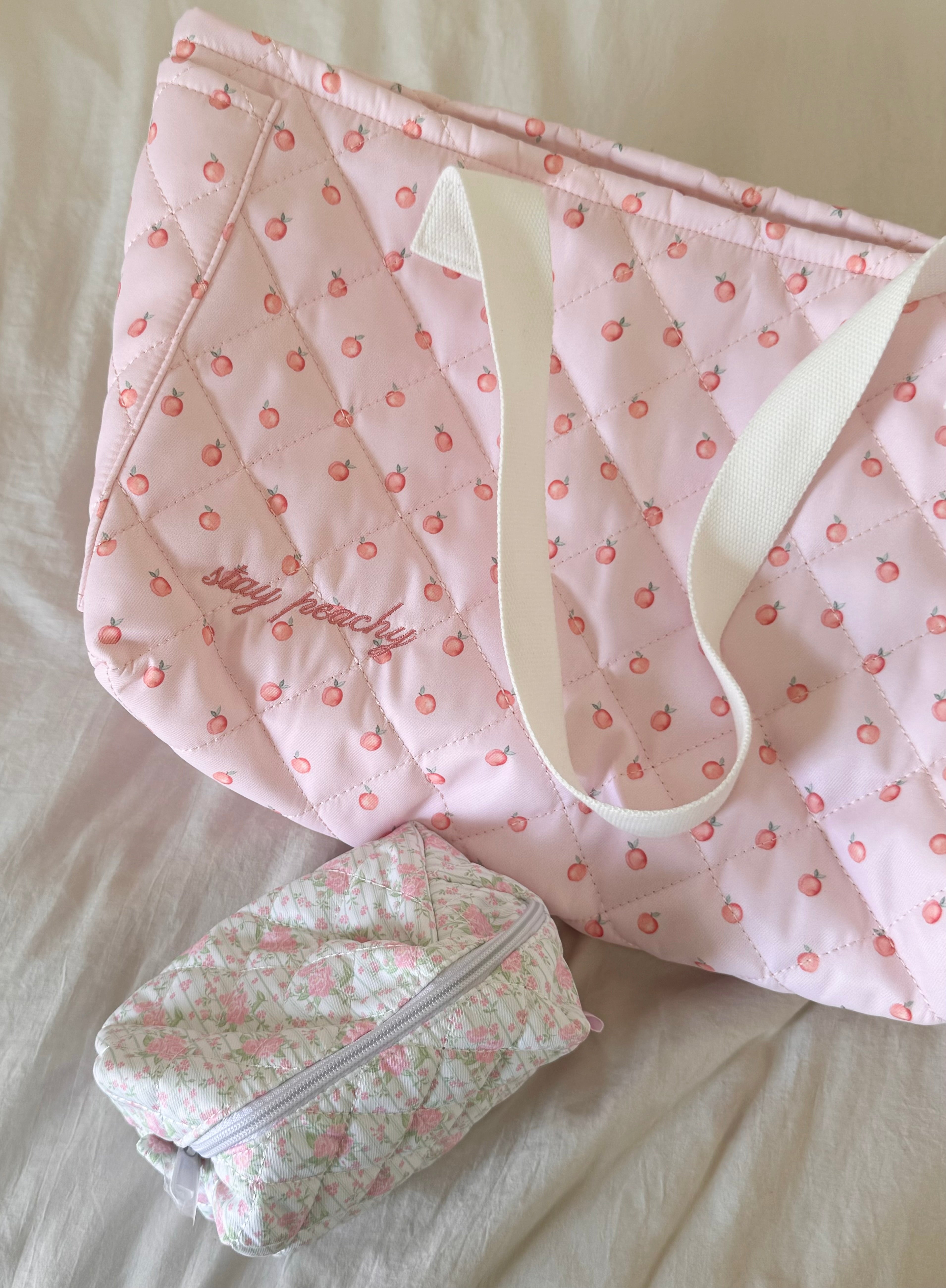 Stay peachy tote bag