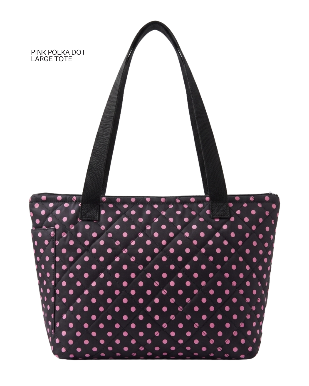 Pink polka dot tote